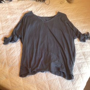 TAHARI - Blue Cold Shoulder Blouse